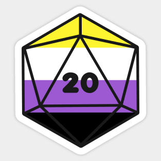 D20 - Nonbinary Pride Dice Sticker